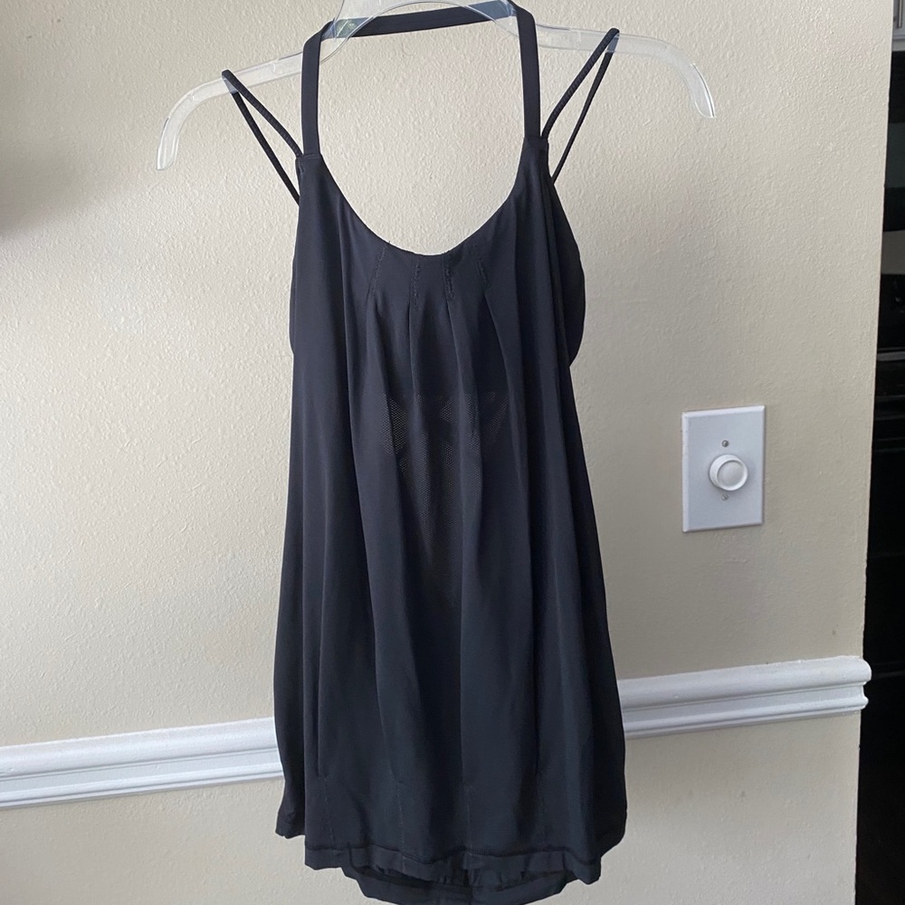Lululemon flow and go tank II with bra black sz 10